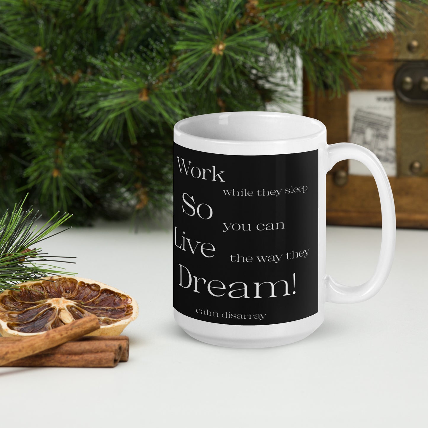 White glossy mug